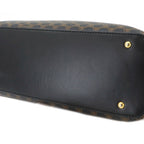 Celine Macadam Hand Bag Leather Black Brown Gold — view 8