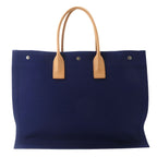 Saint Laurent Large Tote Canvas Navy Beige — view 2