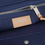 Saint Laurent Large Tote Canvas Navy Beige — view 8