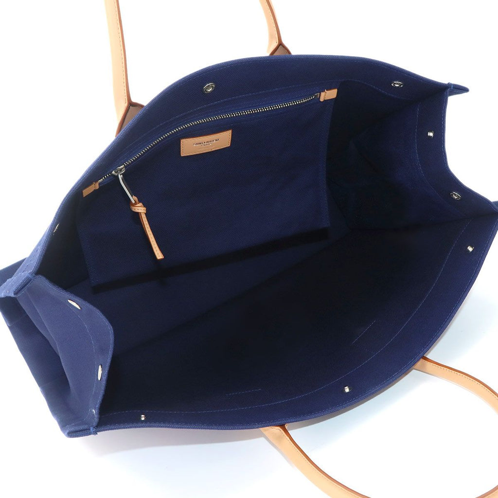 Saint Laurent Large Tote Canvas Navy Beige — view 6