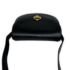 Celine Bagged Vintage Carriage Calf Leather Shoulder Bag Pochette Sakosh Black — view 4