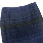 Chanel Gradient Quilted Bag Motif Plate Navy Rayon Knit Skirt — view 4