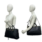 Prada Bagged Logo Leather 2-Way Shoulder Bag Mini Black — view 2