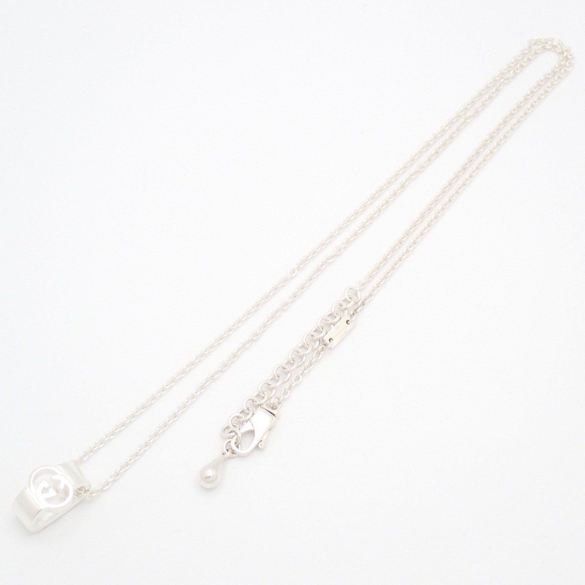 Gucci Interlocking Cutout Necklace 925 Sterling Silver — view 2