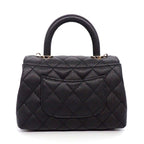 Chanel Shoulder Bag Quilted Herehandle Xxs Top Handle Mini Black Caviar Leather — view 2