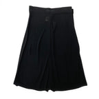 Chanel Boutique Logo Embroidery Stretch Black Rayon Flare Skirt — view 2