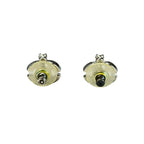 Chanel Earrings CC Logo Yellow Green Silver — view 2