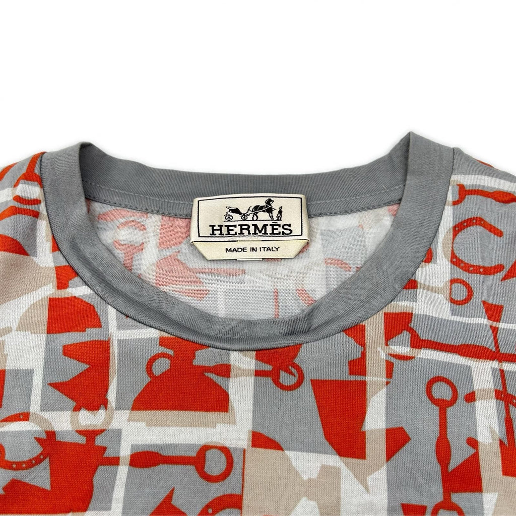Hermes Gray Orange Horsebit Top XS — view 3