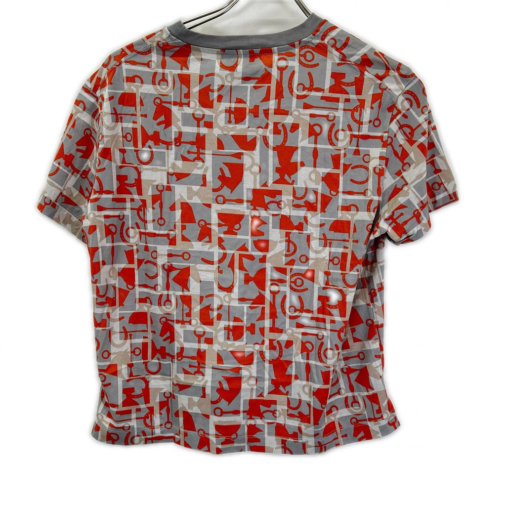 Hermes Gray Orange Horsebit Top XS — view 2