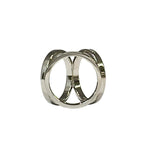 Hermes Scarf Ring Trio Silver