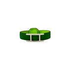 Hermes Bracelet Behapi Leather Green Yellow Silver Petite