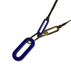 Hermes Necklace Navy Beige