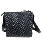 Gucci Quilted Shoulder Bag GG Marmont Bag Leather Black Second — view 3