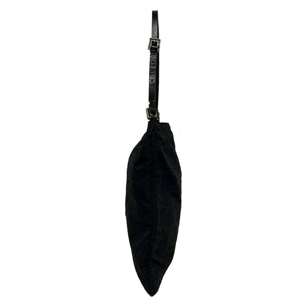 Fendi Shoulder Bag Zucca Pattern Black Leather — view 4