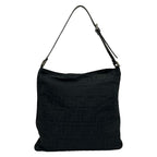 Fendi Shoulder Bag Zucca Pattern Black Leather — view 3
