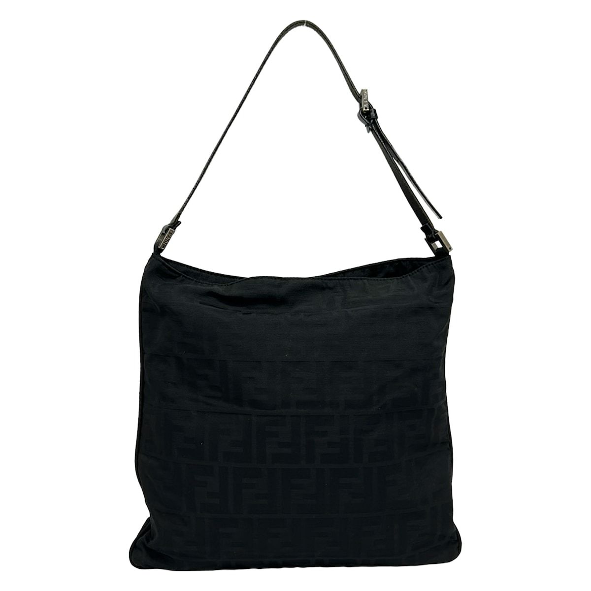 Fendi Shoulder Bag Zucca Pattern Black Leather — view 3