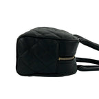 Chanel Bagged Card Quilted Coco Caviar Leather Mini Boston Bag Black — view 6