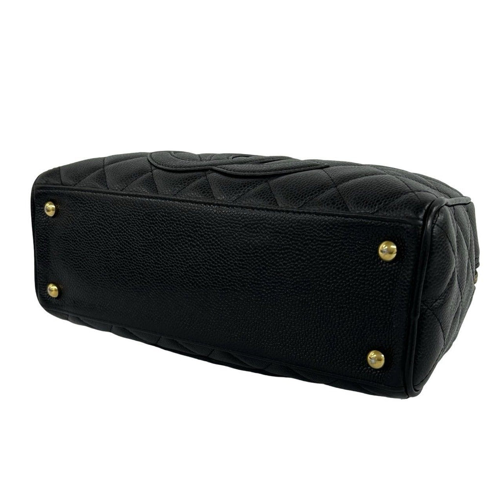 Chanel Bagged Card Quilted Coco Caviar Leather Mini Boston Bag Black — view 8