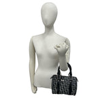Dior Vintage Trotter Canvas Leather Mini Boston Bag Black — view 2