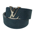 Louis Vuitton Monogram Ceinture Initial Belt 85 Abyss Blue Green Male