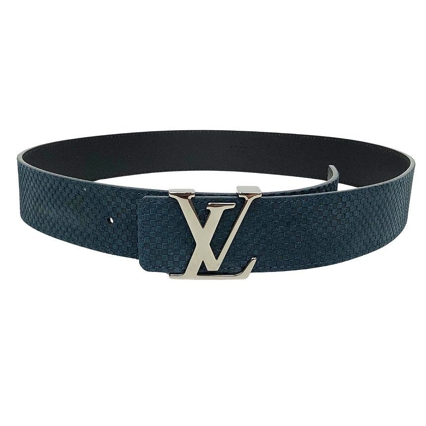 Louis Vuitton Monogram Ceinture Initial Belt 85 Abyss Blue Green Male — view 2