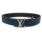 Louis Vuitton Monogram Ceinture Initial Belt 85 Abyss Blue Green Male — view 2