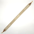 Celine Logo Shoulder wrap Full Beige canvas Brown leather Gold Metal