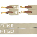 Celine Logo Shoulder wrap Full Beige canvas Brown leather Gold Metal — view 4