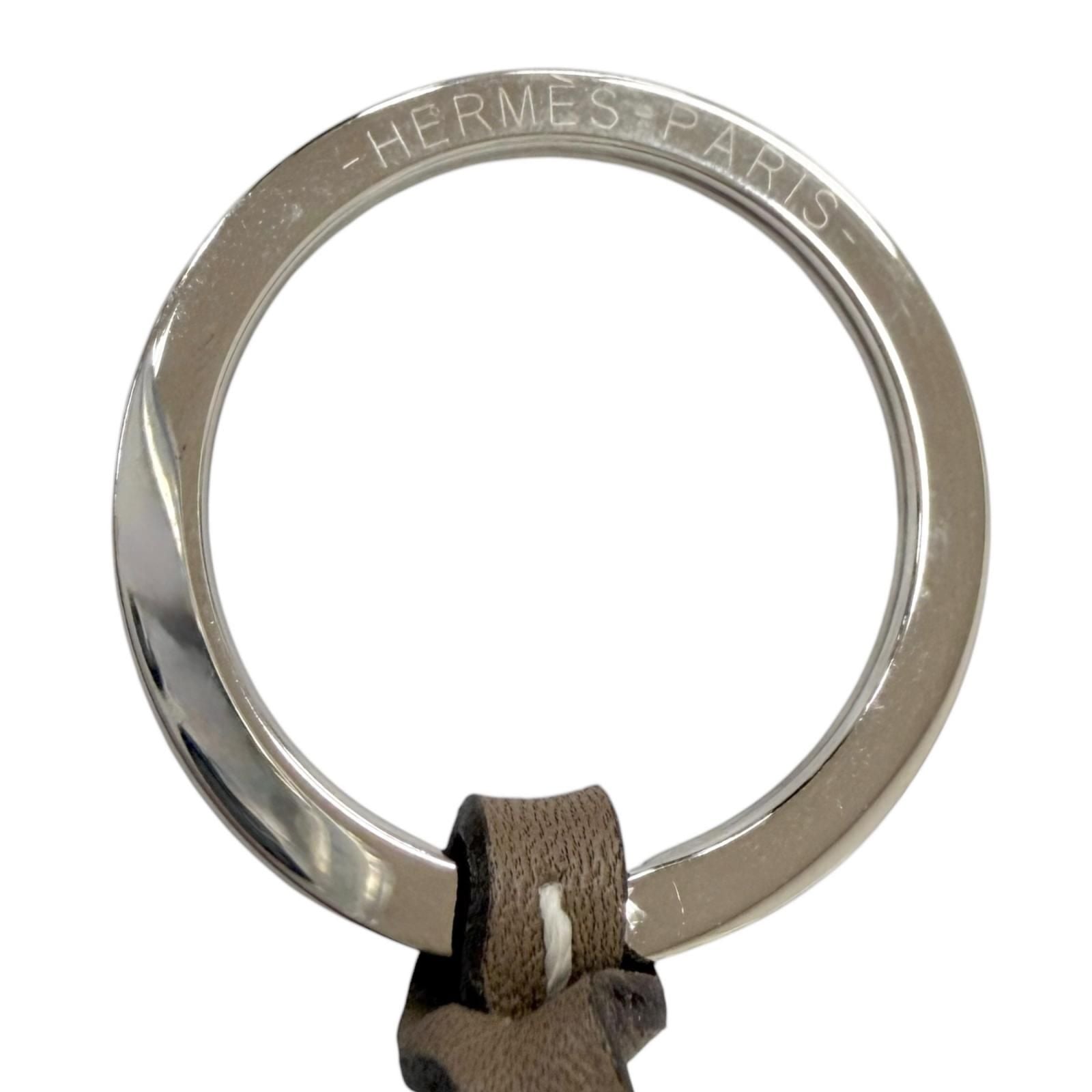 Hermes Veau Swift Large Clochette Necklace Etoupe — view 8