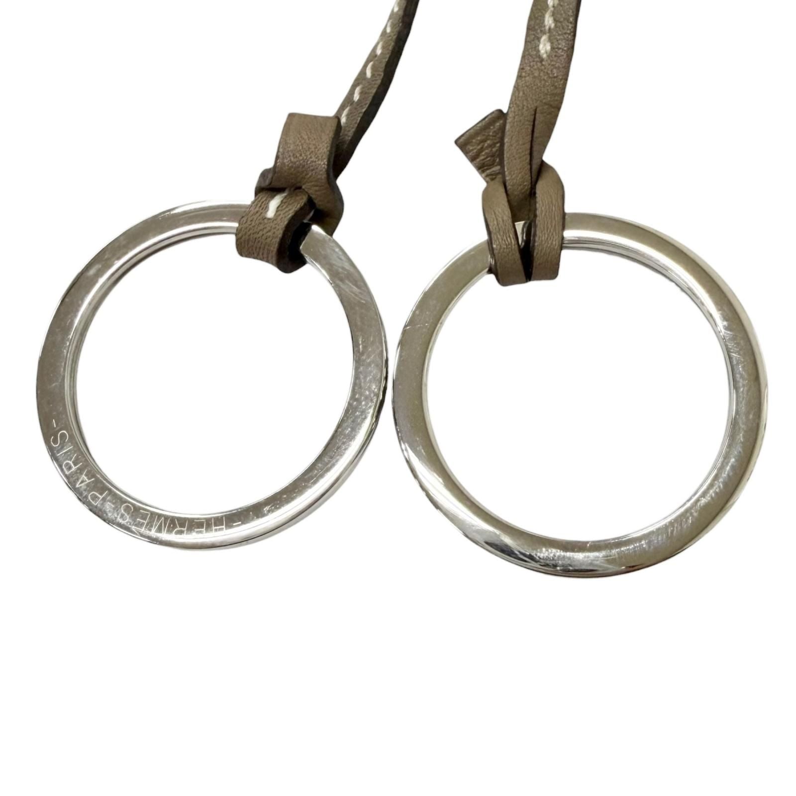 Hermes Veau Swift Large Clochette Necklace Etoupe — view 5