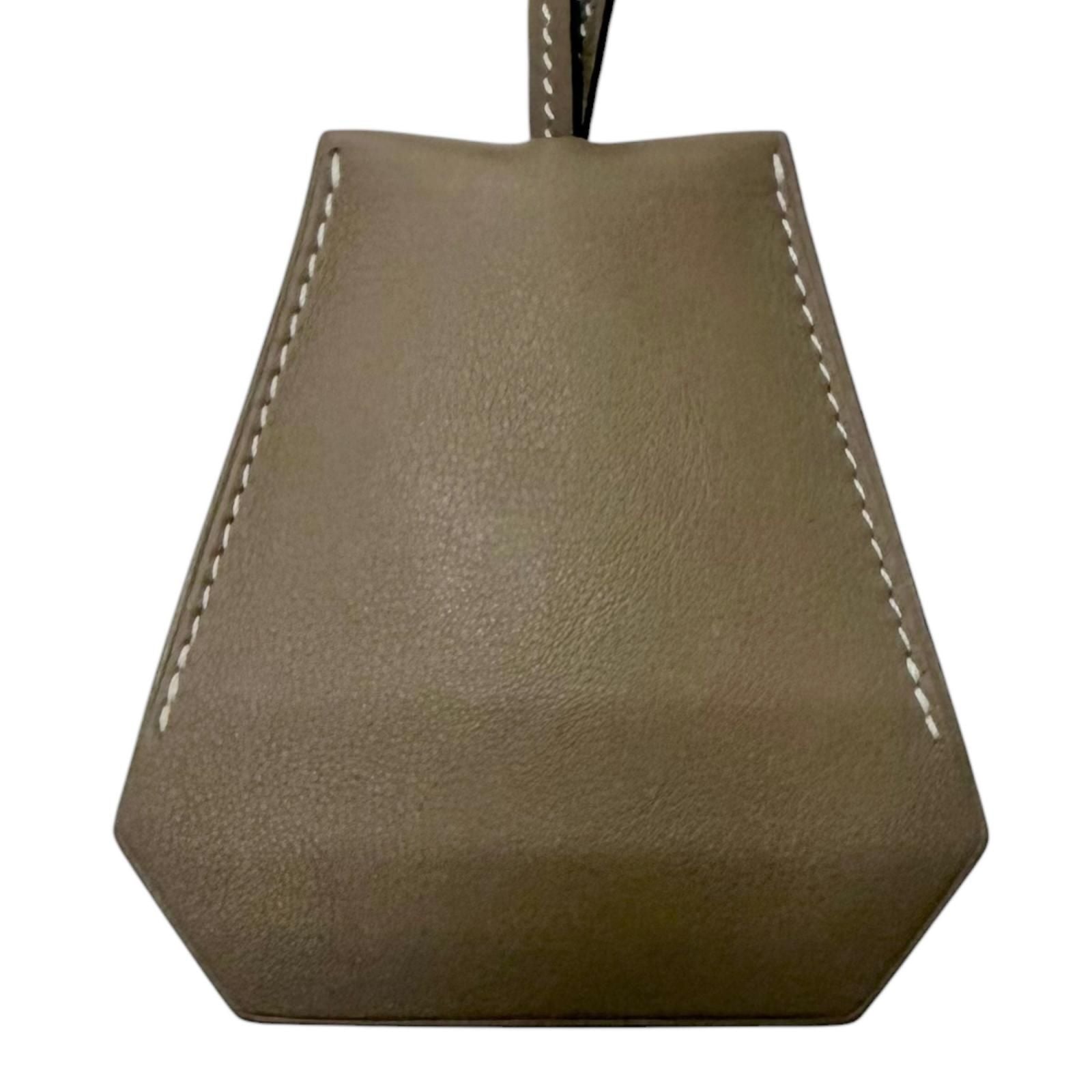 Hermes Veau Swift Large Clochette Necklace Etoupe — view 3