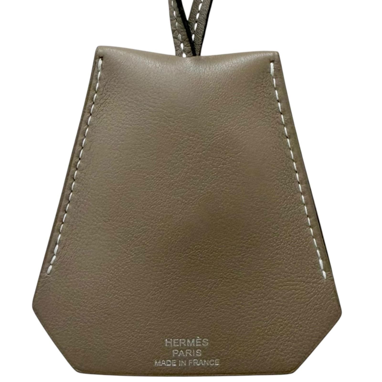 Hermes Veau Swift Large Clochette Necklace Etoupe