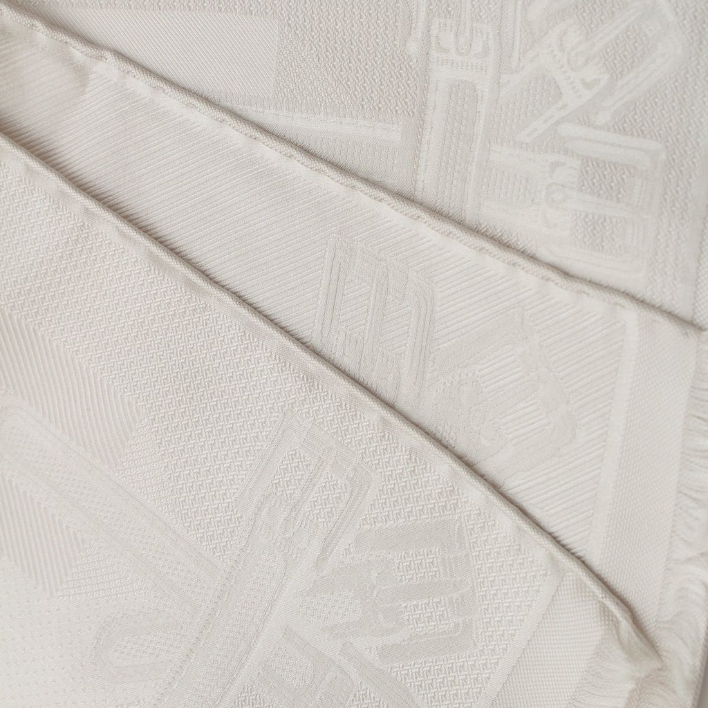 Hermes Silk les Sangles Echarpe Shawl Gray Scarf — view 8