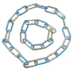 Bottega Veneta Chain Bracelet Necklace Set Silver Light Blue