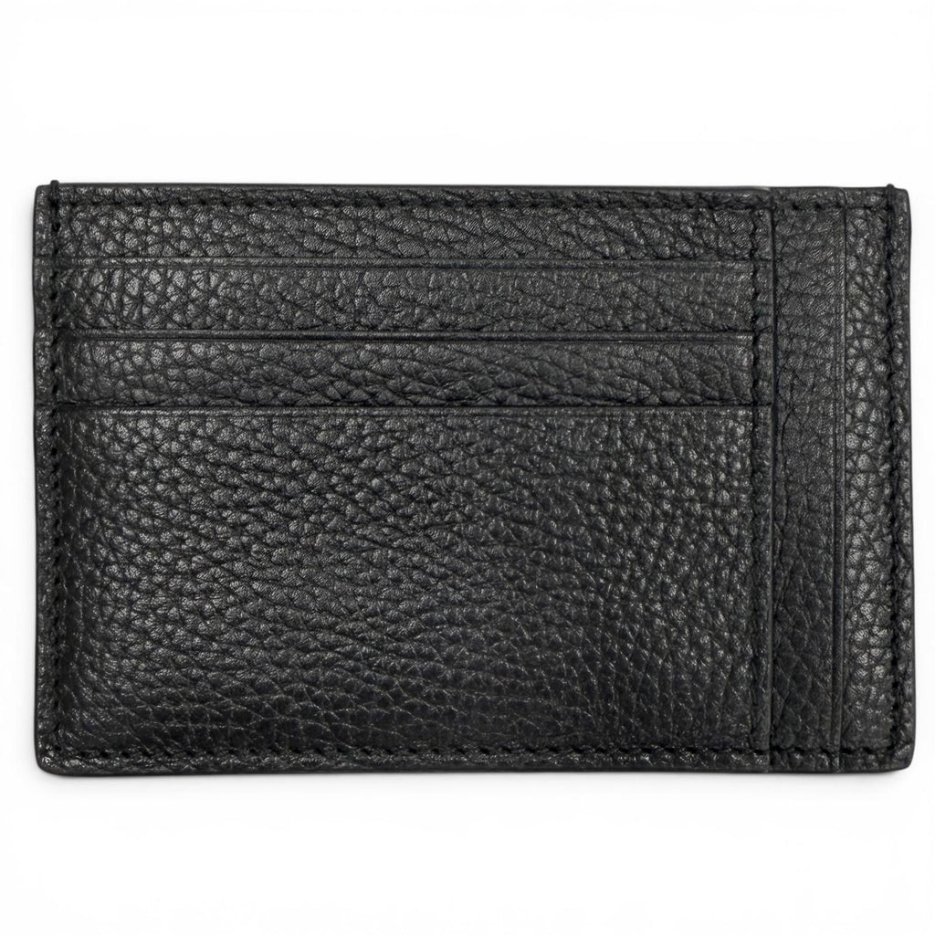 Gucci Gray Leather Maxi GG Business Card Holder Case Black — view 3
