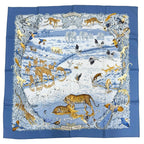 Hermes la Treve de L Eau Water Truce Carre 90 Silk 100% Super Rare Scarf Blue