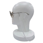 Chanel CC Logo Pearl Chain Butterfly Sunglasses Silver Brown Eyewear — view 5