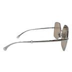 Chanel CC Logo Pearl Chain Butterfly Sunglasses Silver Brown Eyewear — view 7
