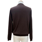Fendi Cashmere Silk FF Logo Crew Neck High Gauge Knit Sweater Brown 44 — view 4
