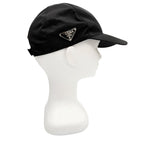 Prada Re-Nylon Triangle Logo Plate Hat Cap Black XL — view 4