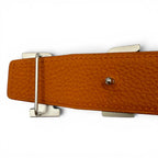 Hermes Constance Pegasus Box Calf Togo Silver Reversible Belt Black Orange — view 5