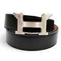 Hermes Constance Pegasus Box Calf Togo Silver Reversible Belt Black Orange