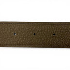 Hermes Constance Box Calf Togo Gold Logo Buckle Reversible Belt Khaki Black — view 7