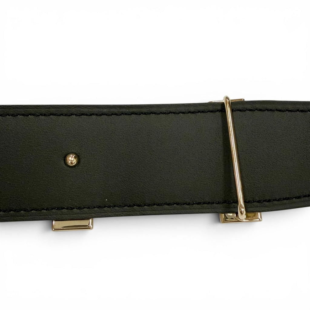 Hermes Constance Box Calf Togo Gold Logo Buckle Reversible Belt Khaki Black — view 6