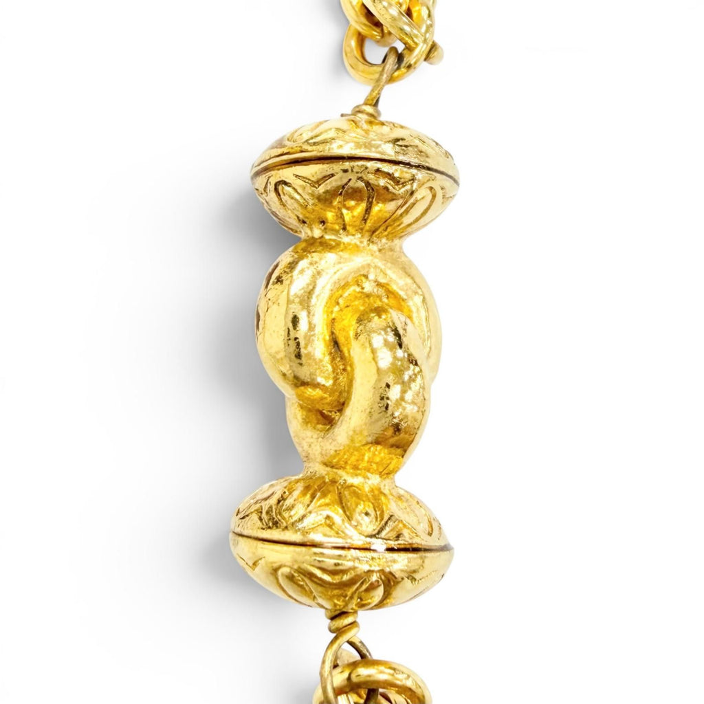 Chanel Vintage CC Logo Long Chain Necklace Gold with — view 5