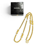 Chanel Vintage CC Logo Long Chain Necklace Gold with — view 2