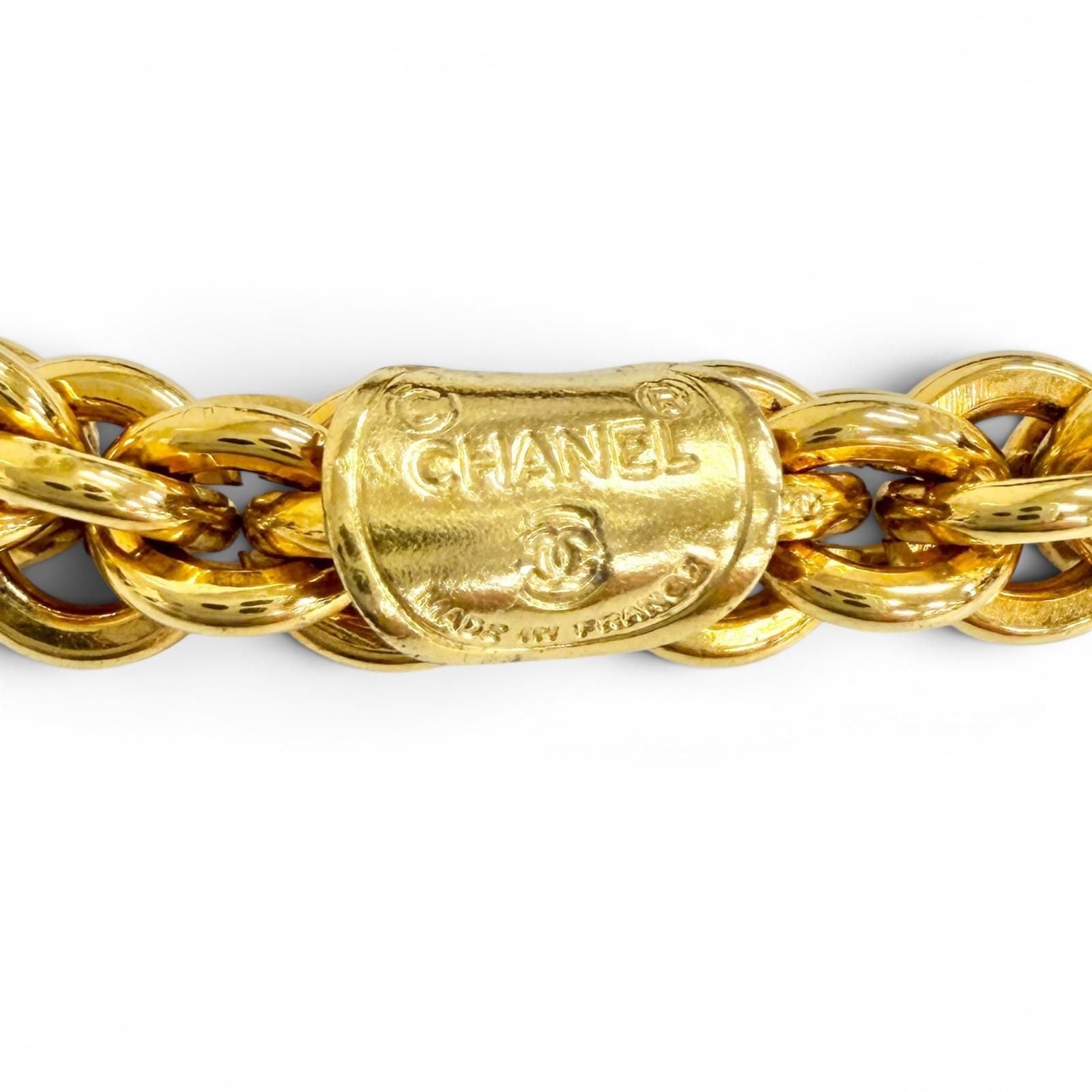 Chanel Vintage CC Logo Long Chain Necklace Gold with — view 8