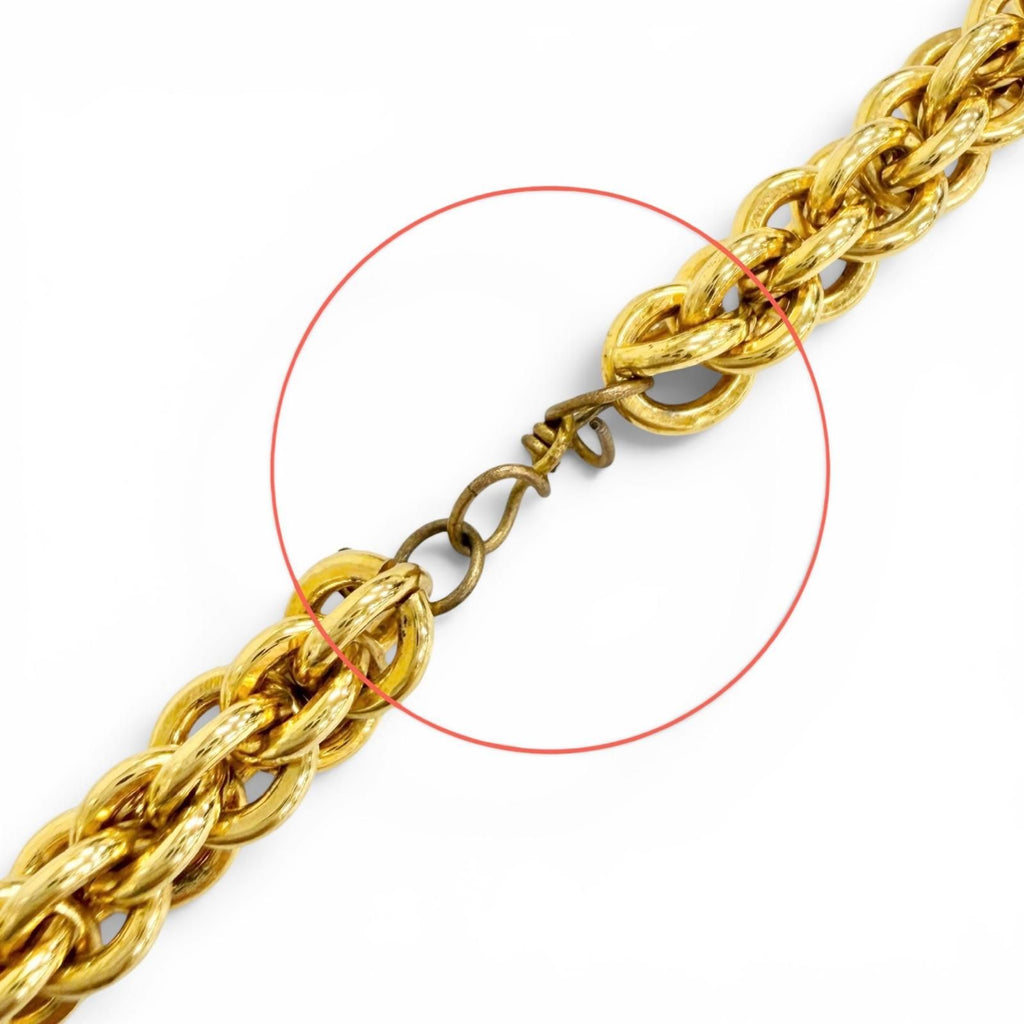 Chanel Vintage CC Logo Long Chain Necklace Gold with — view 9