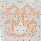 Hermes Cashmere Brides de Gala Dot Pattern Short Sleeve Knit Beige Orange 36 — view 5