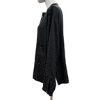 Chanel Silk 100% CC Logo Pattern with Button Long Sleeve Shirt Blouse Black 40 — view 3